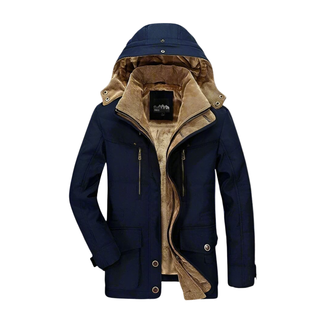 Heren Parka Geïsoleerd met Nepbontvoering 0