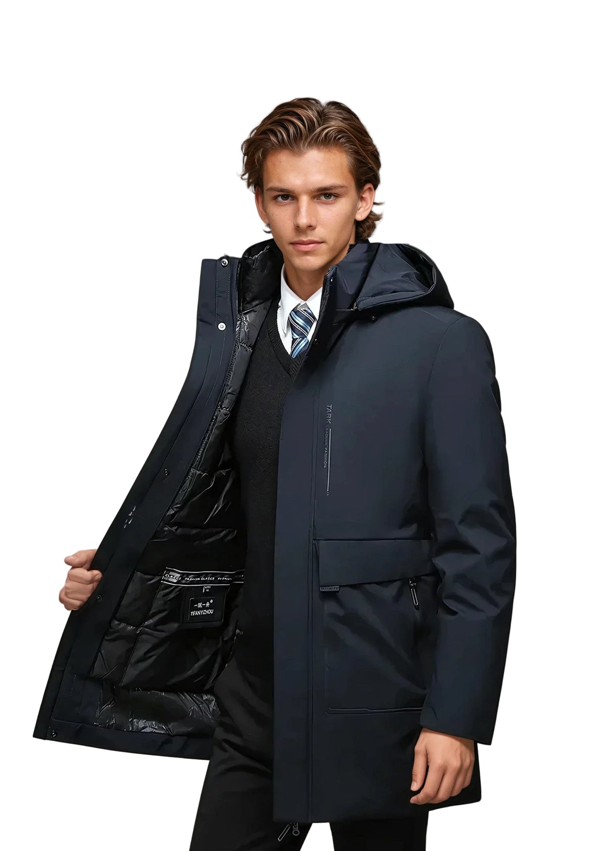 Heren Parka Winterjas Met Beschermende Kap 0