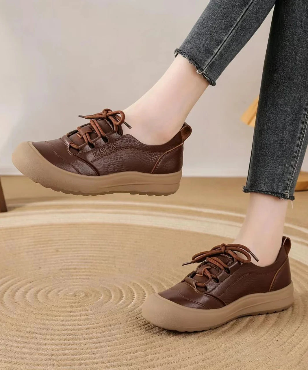 Heren Platte Casual Schoenen Met Vetersluiting 4