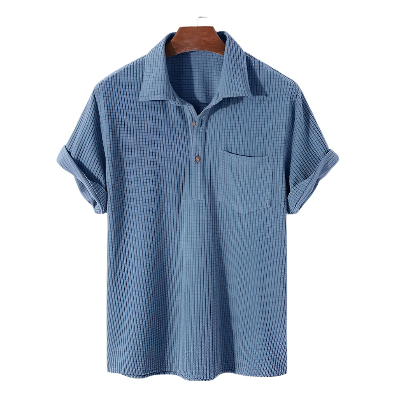 Heren Polo Shirt Casual Wafelpatroon Katoen 0