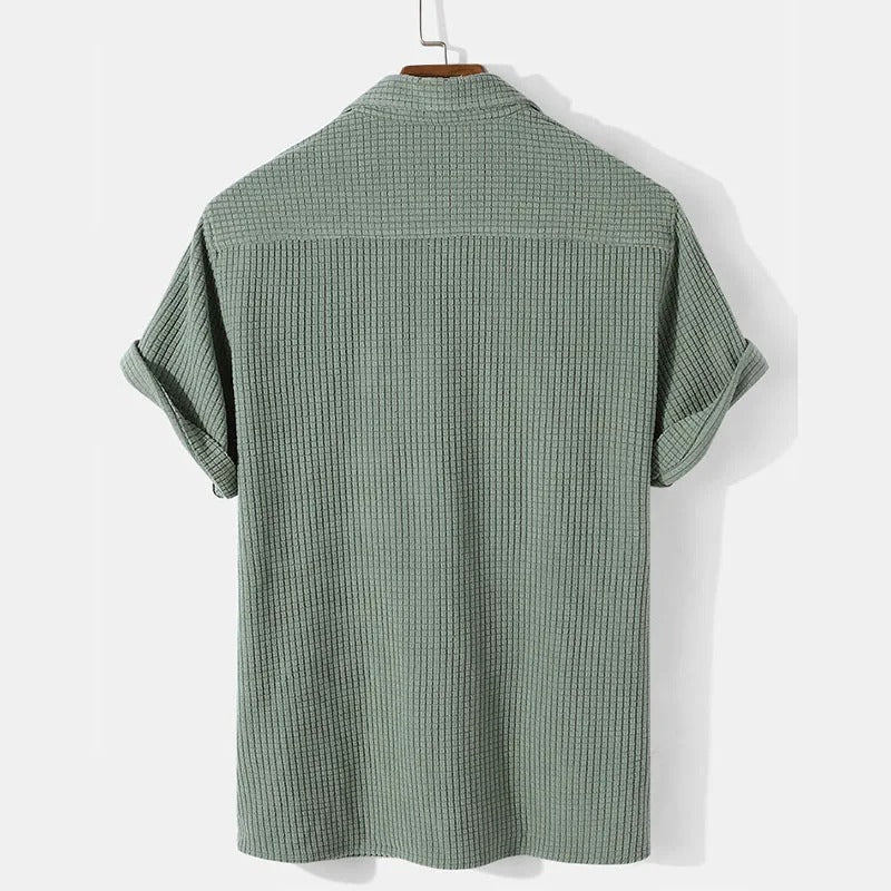 Heren Polo Shirt Casual Wafelpatroon Katoen 2