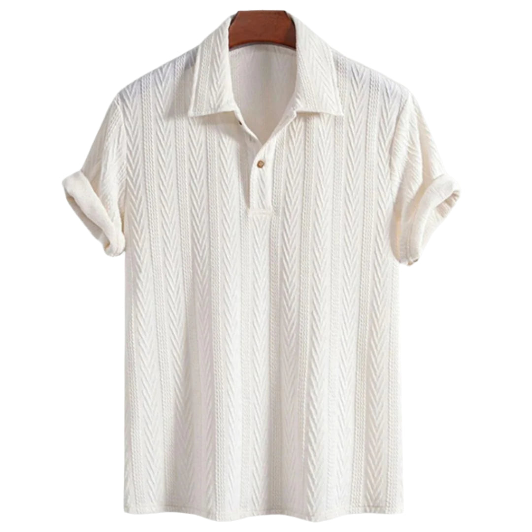 Heren Polo Shirt Luchtig met Chevronpatroon Ademend Materiaal 0