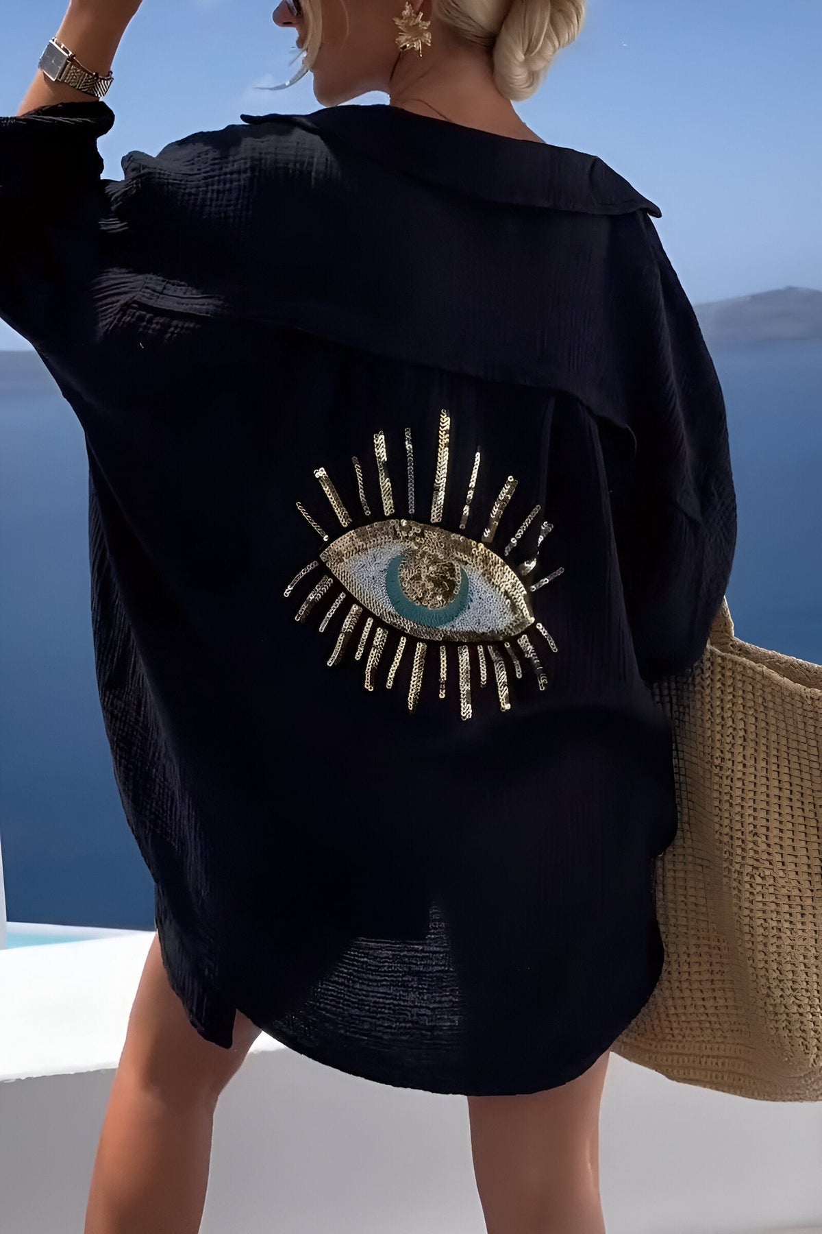 Heren Polo Shirt Met Kralen Design Casual Look 4