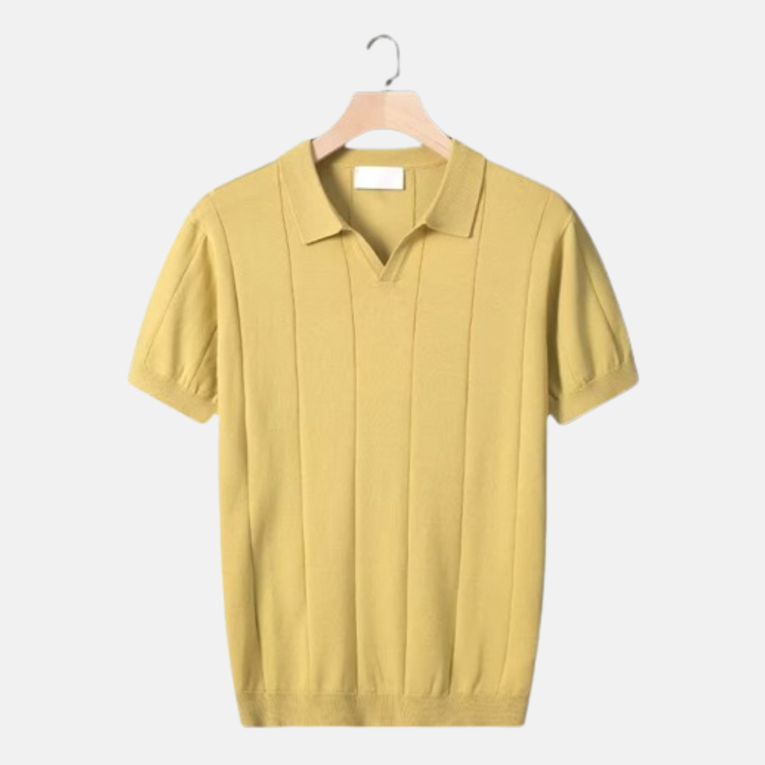 Heren Polo V-hals Geribbelde Stijl 10