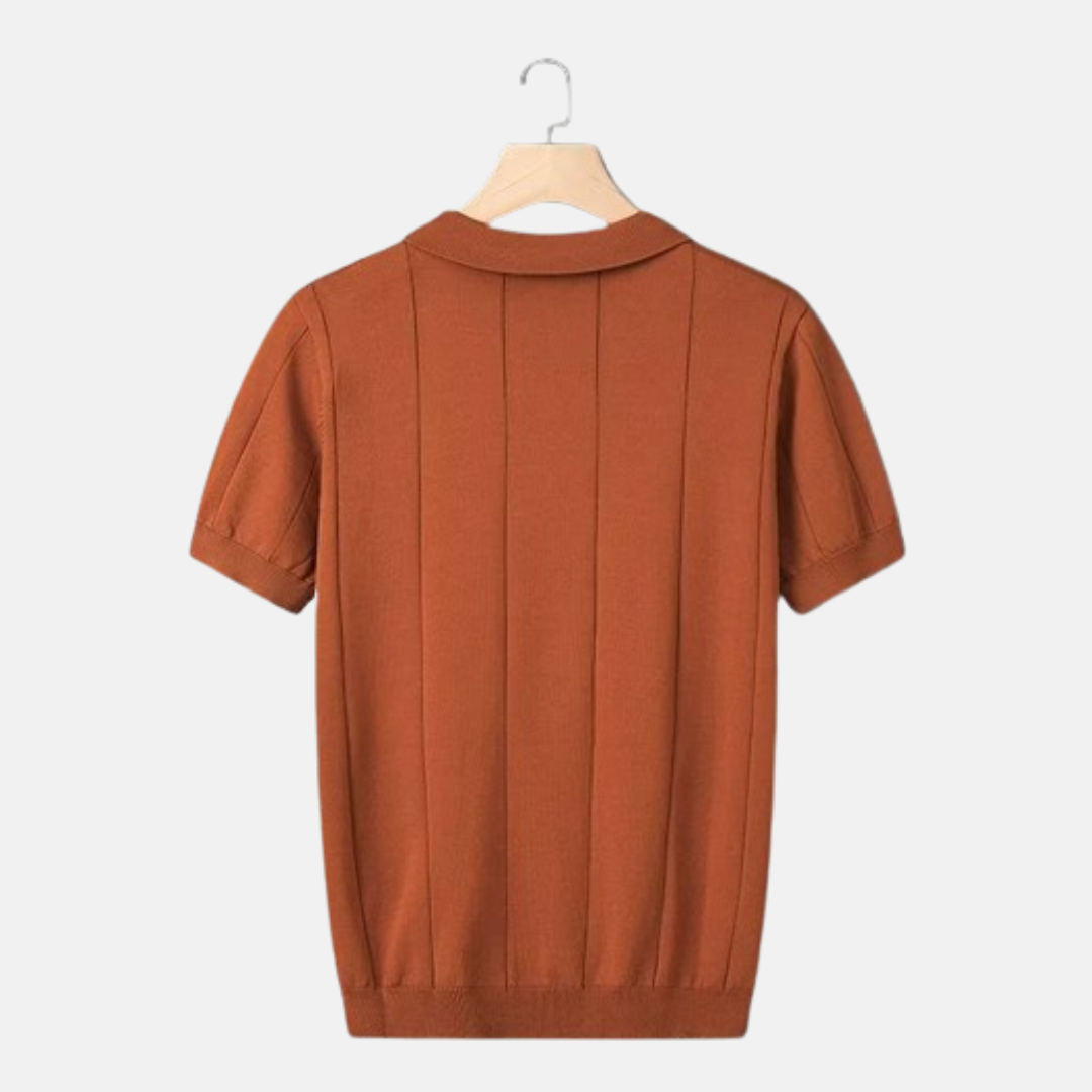 Heren Polo V-hals Geribbelde Stijl 1
