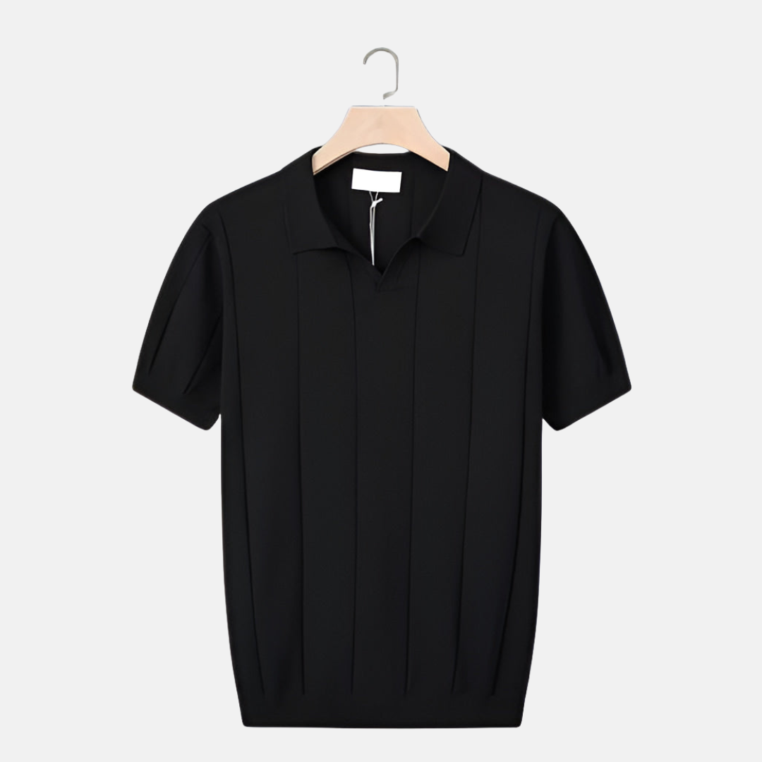 Heren Polo V-hals Geribbelde Stijl 3