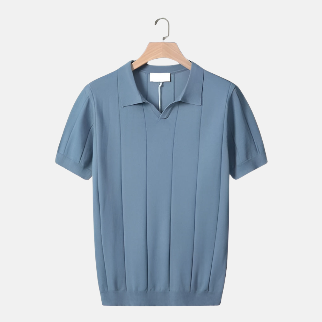Heren Polo V-hals Geribbelde Stijl 5