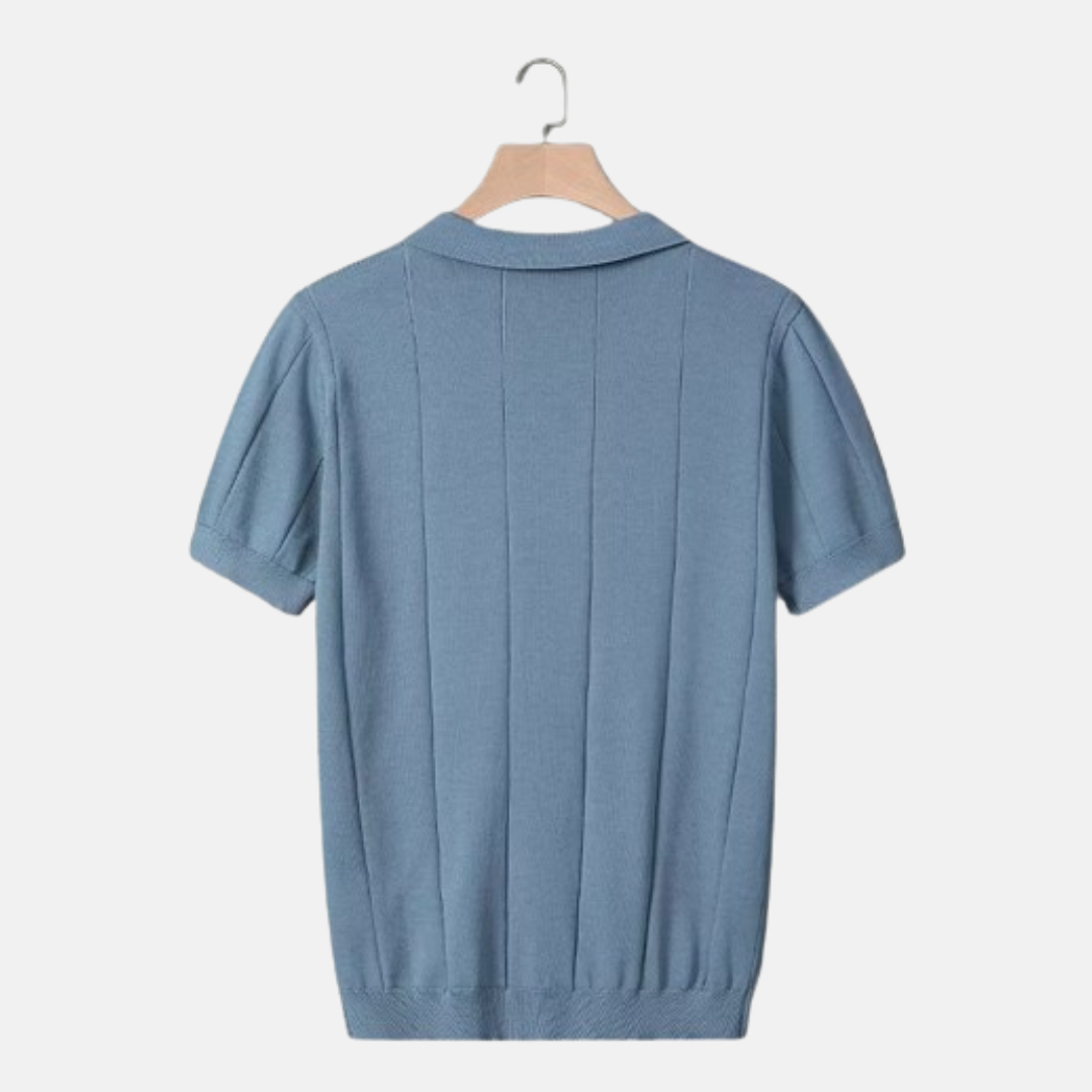 Heren Polo V-hals Geribbelde Stijl 6