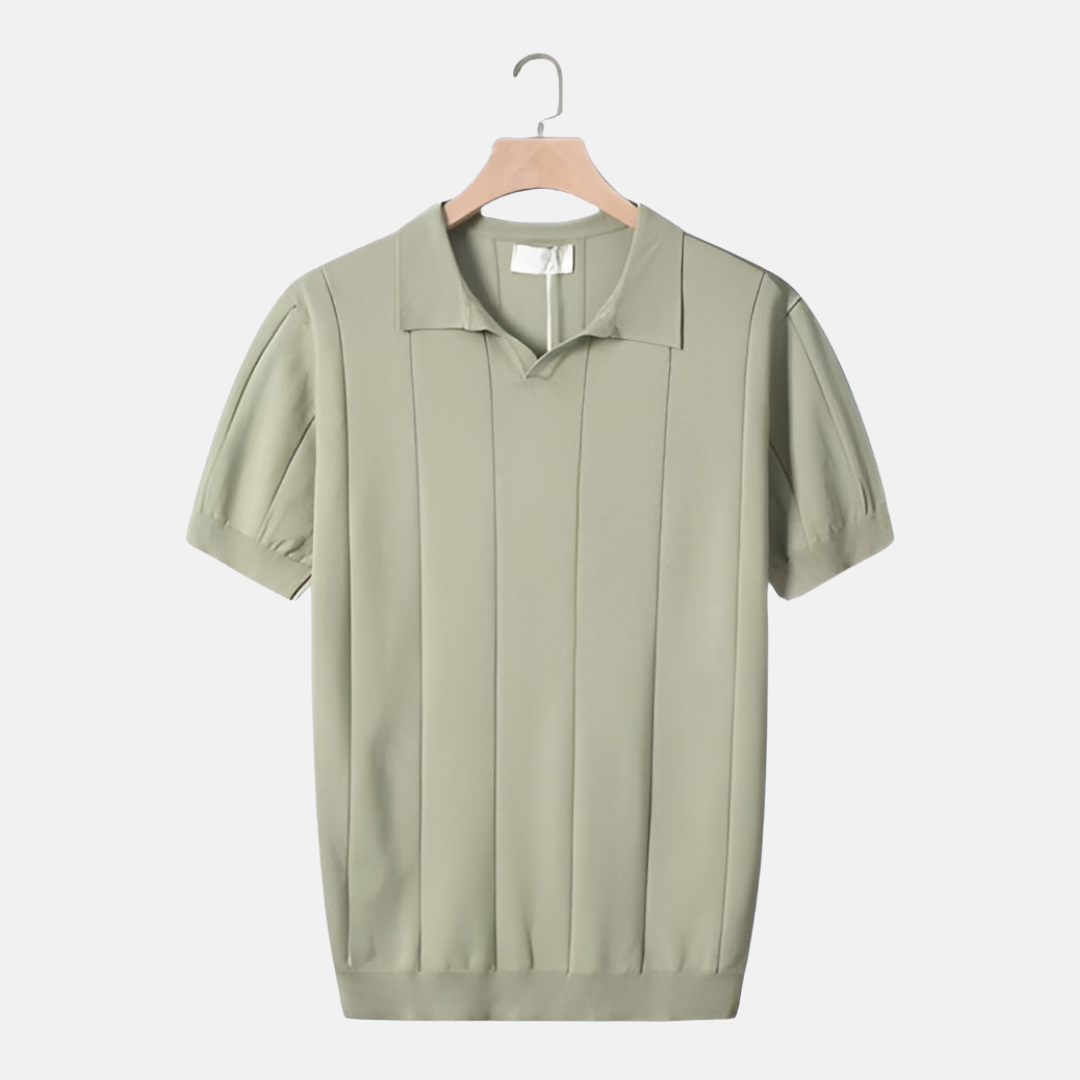 Heren Polo V-hals Geribbelde Stijl 7