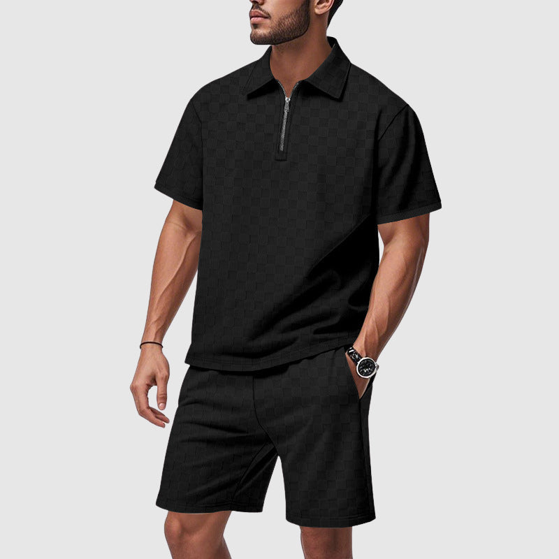 Heren Polo en Short Geometrische Set 1