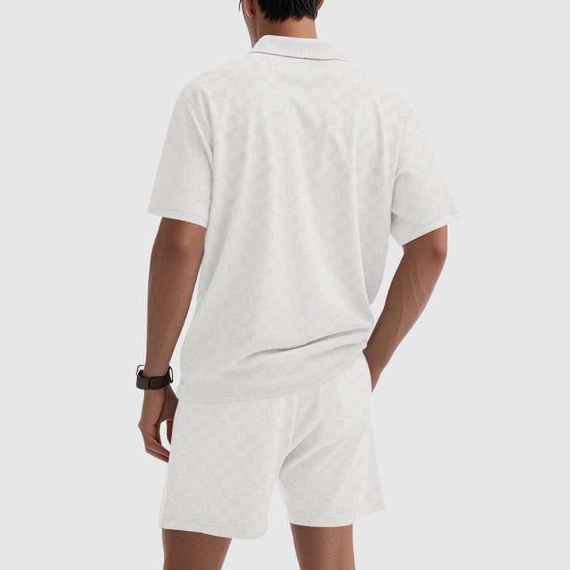 Heren Polo en Short Geometrische Set 6
