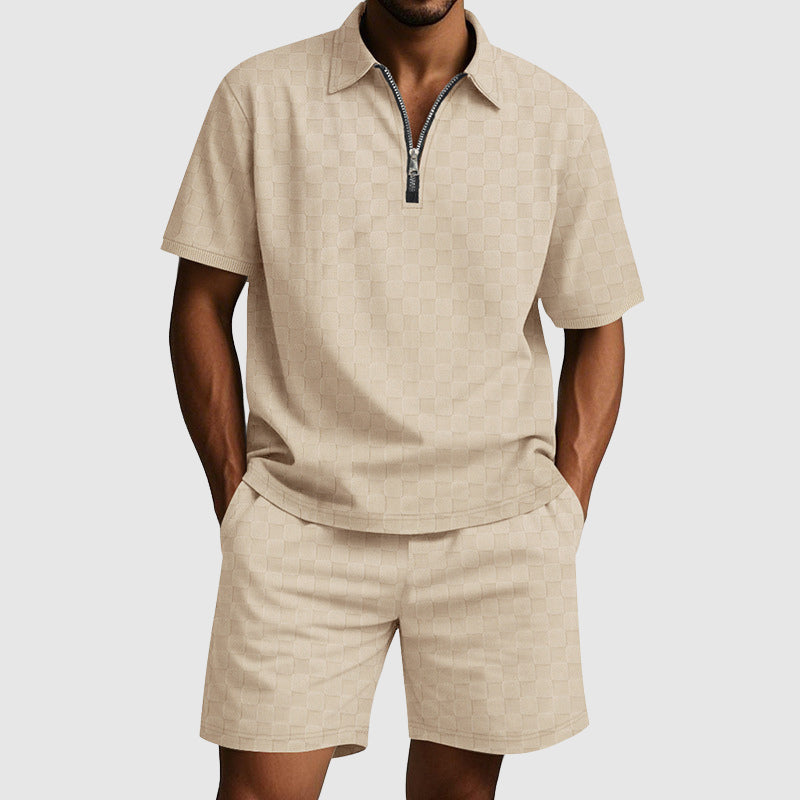 Heren Polo en Short Geometrische Set 8