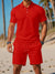 Heren Polo en Short Set Ton-sur-Ton Gebreide Stof 4