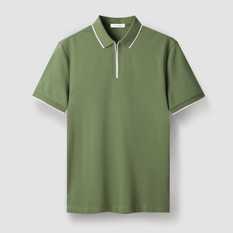 Heren Polo met Rits en Contrasterende Mouwen 1