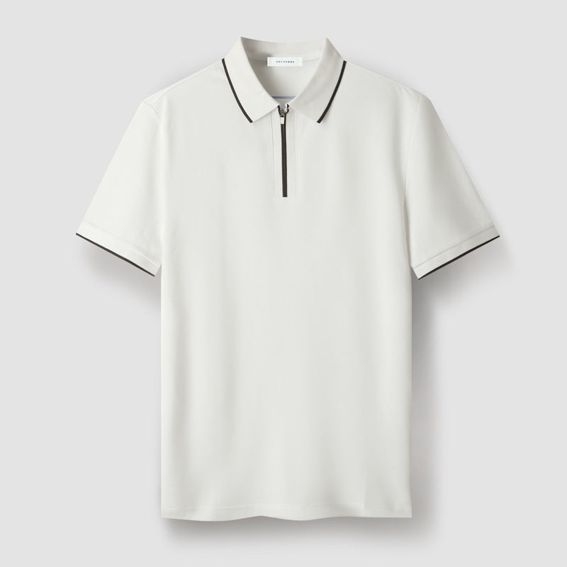 Heren Polo met Rits en Contrasterende Mouwen 2