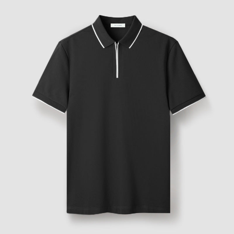 Heren Polo met Rits en Contrasterende Mouwen 4