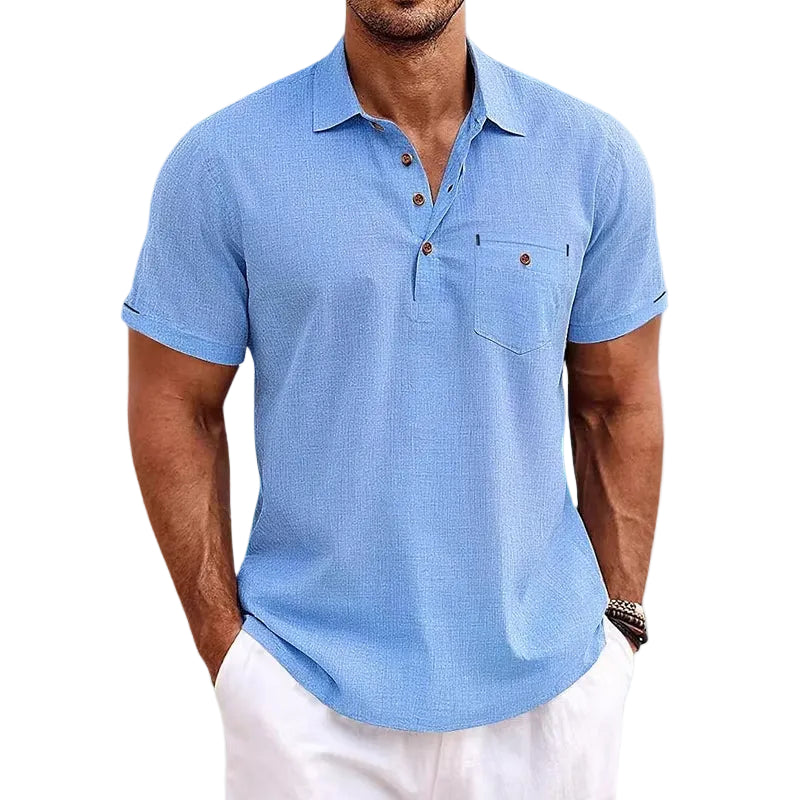 Heren Poloshirt Casual Stijl met Omslagkraag 0