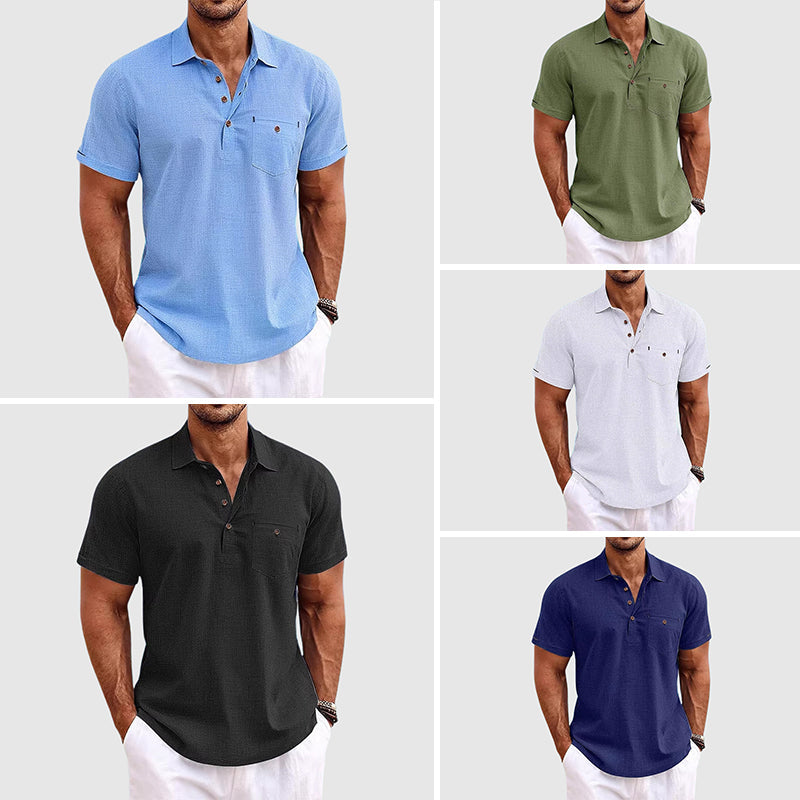 Heren Poloshirt Casual Stijl met Omslagkraag 5