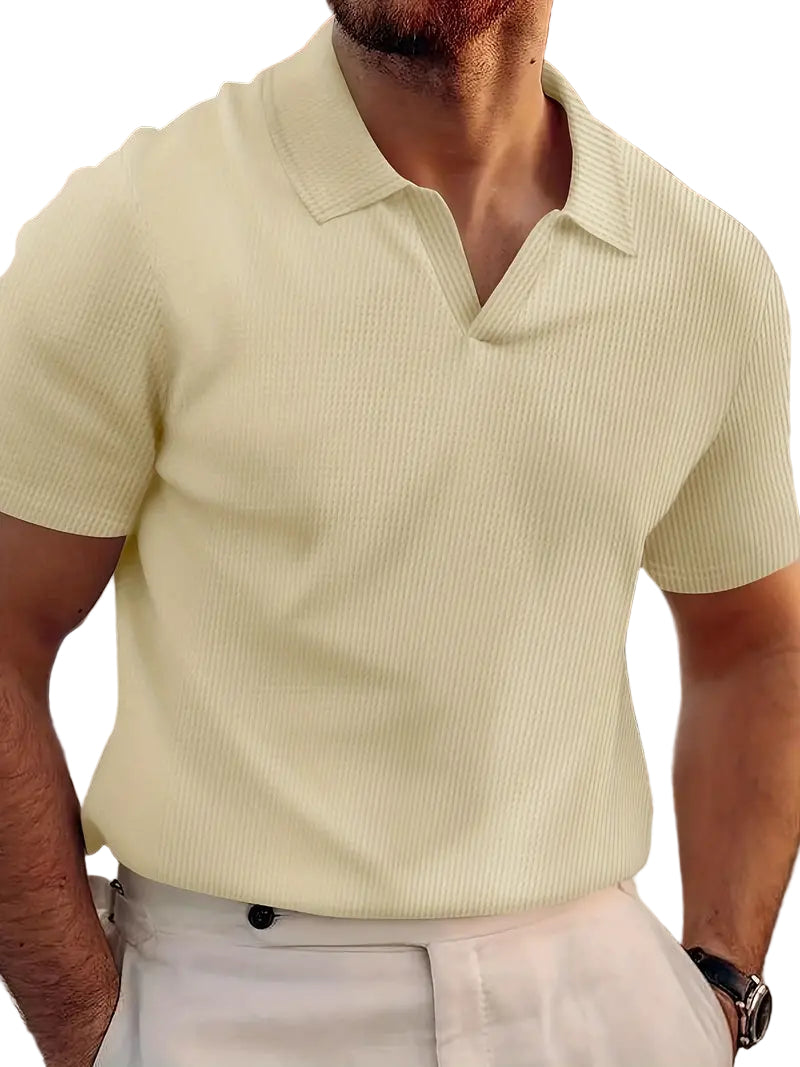 Heren Poloshirt Casual Waffle Stof 0