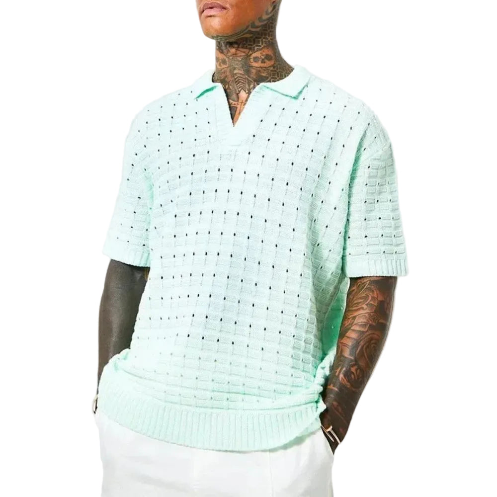 Heren Poloshirt Korte Mouw Casual V-hals 0