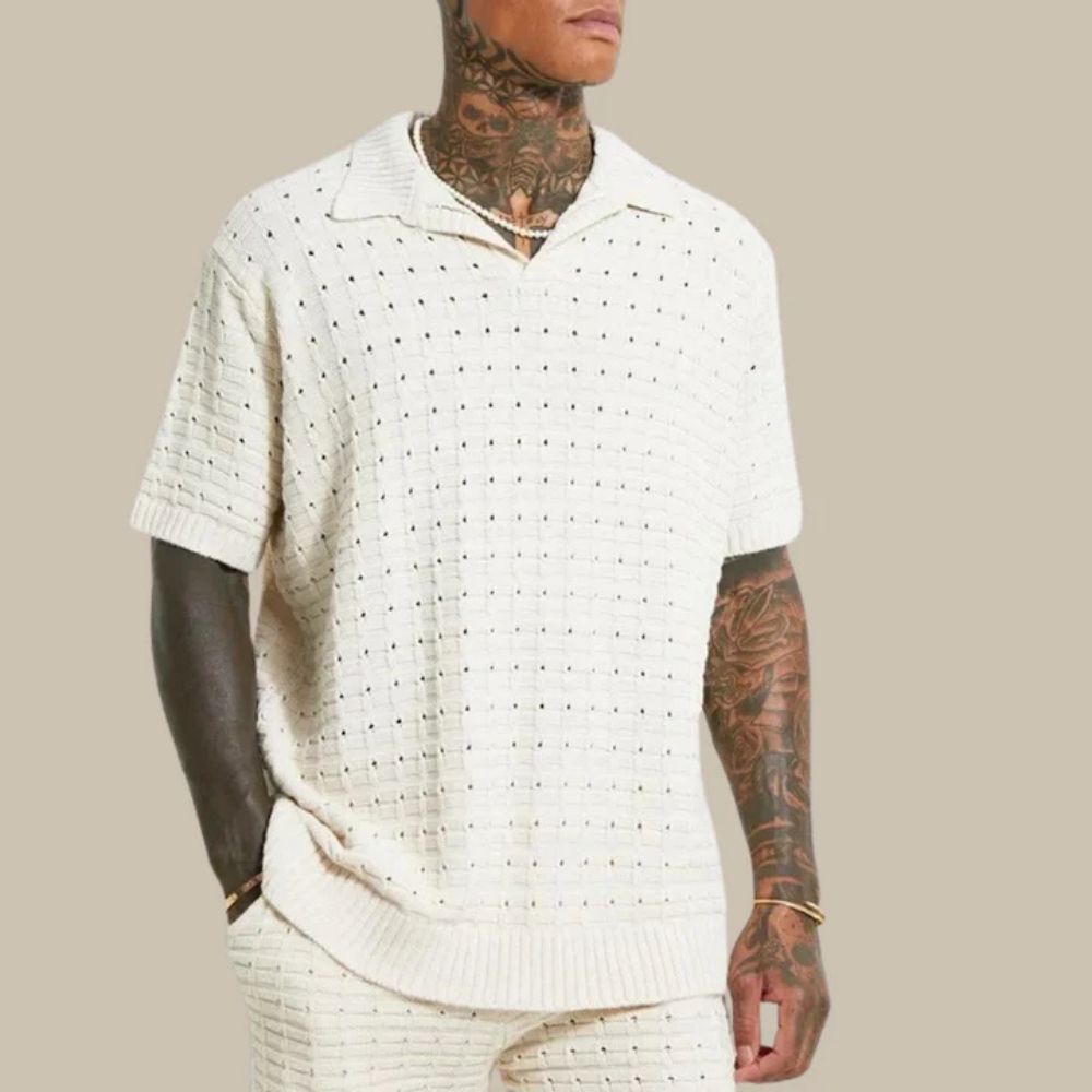 Heren Poloshirt Korte Mouw Casual V-hals 1