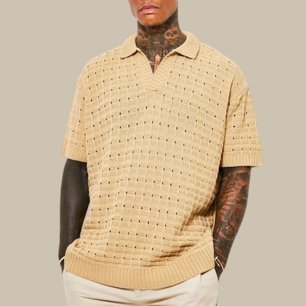 Heren Poloshirt Korte Mouw Casual V-hals 2