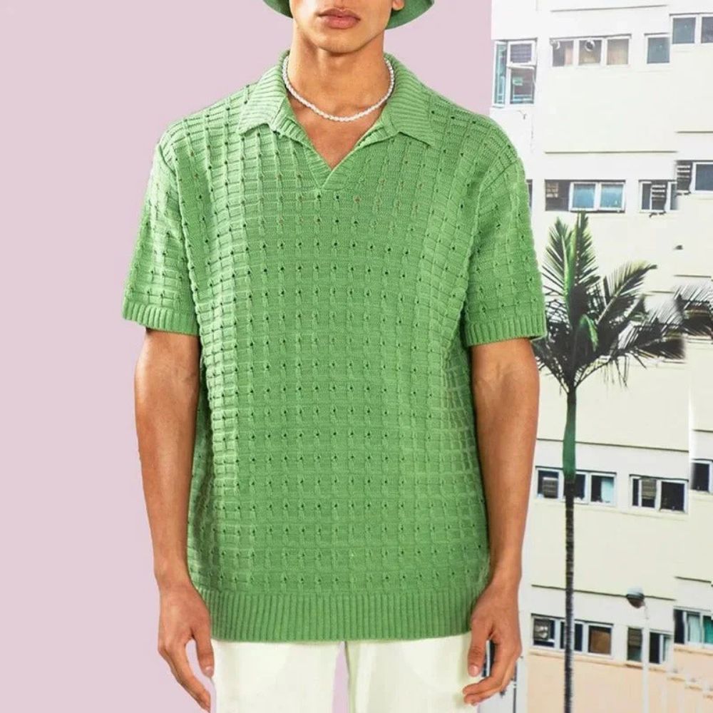 Heren Poloshirt Korte Mouw Casual V-hals 3