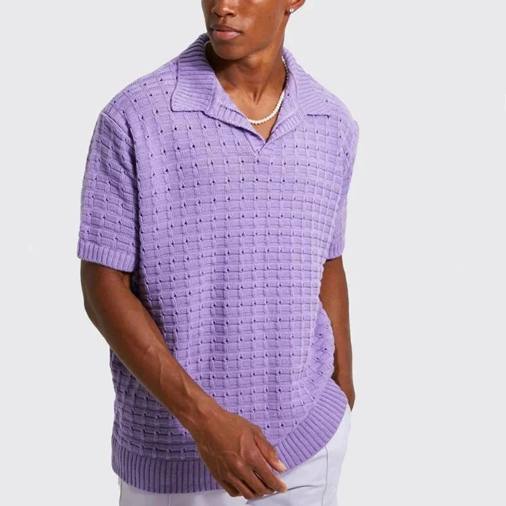 Heren Poloshirt Korte Mouw Casual V-hals 4
