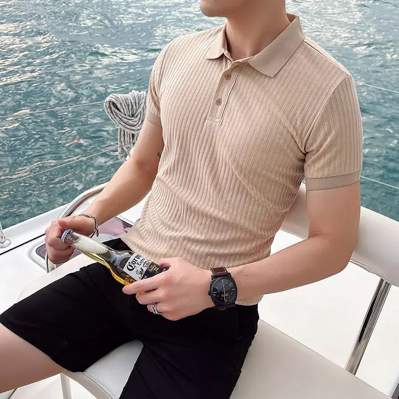 Heren Poloshirt Korte Mouw Slim Fit 4
