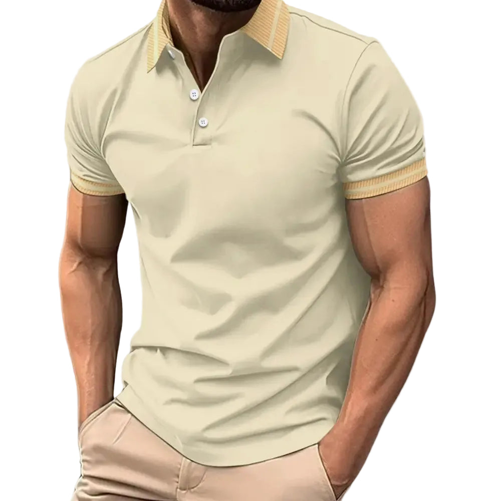 Heren Poloshirt Korte Mouwen Met Contrasterende Kraag 0