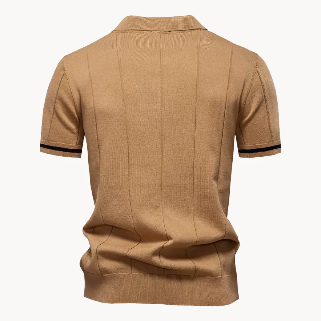 Heren Poloshirt Korte Mouwen Met Kwartritssluiting 1
