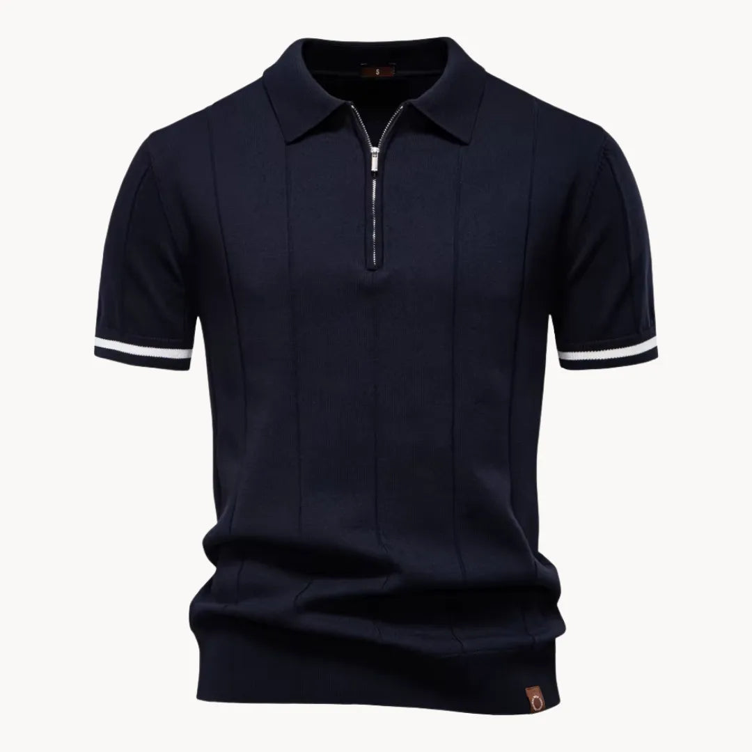 Heren Poloshirt Korte Mouwen Met Kwartritssluiting 3