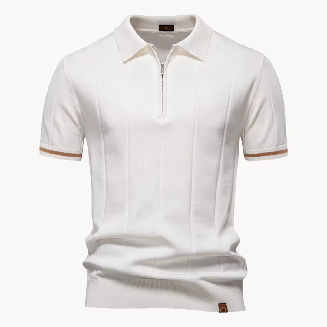 Heren Poloshirt Korte Mouwen Met Kwartritssluiting 4