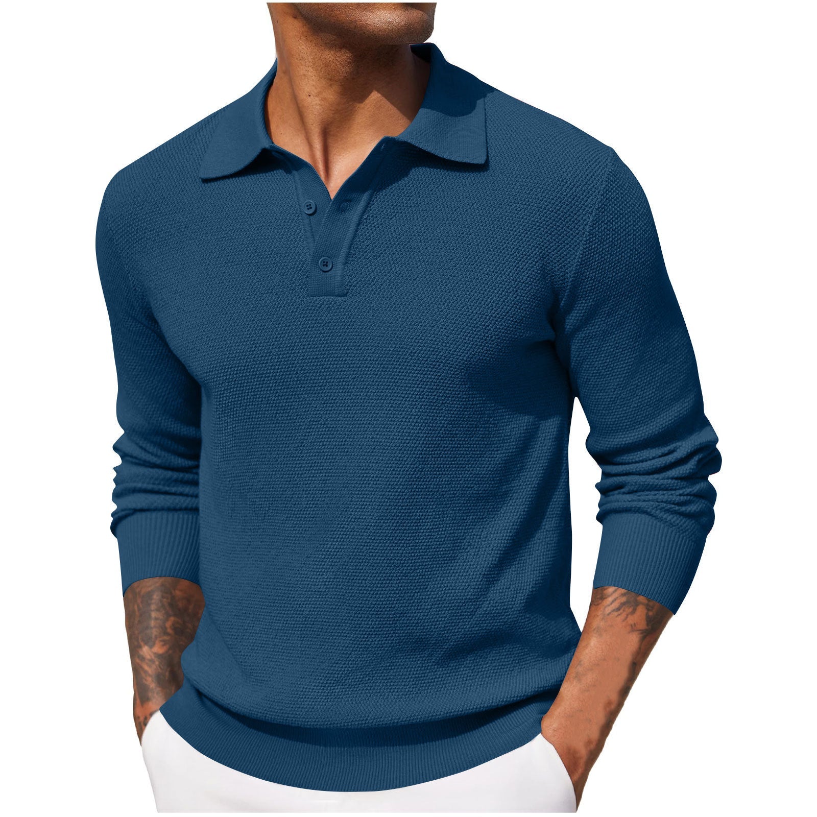 Heren Poloshirt Lange Mouwen Casual 0