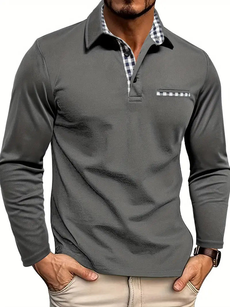 Heren Poloshirt Lange Mouwen Casual 0