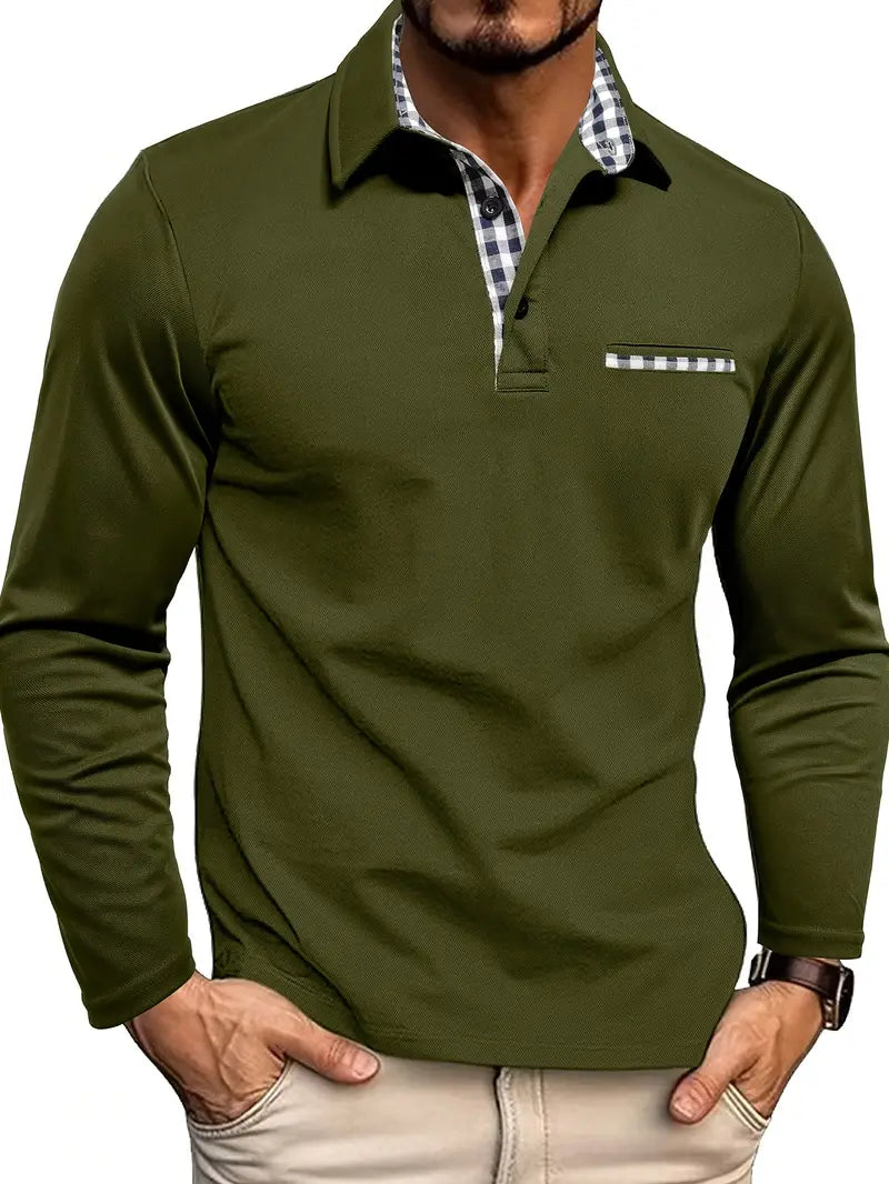 Heren Poloshirt Lange Mouwen Casual 2