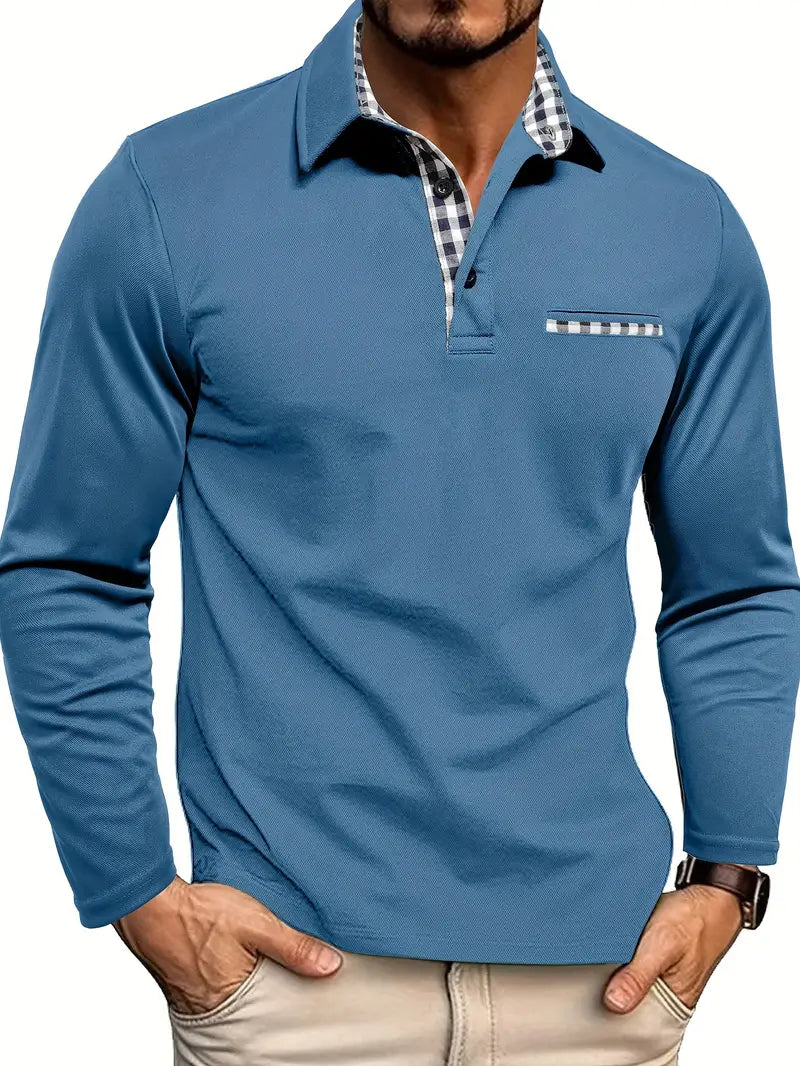 Heren Poloshirt Lange Mouwen Casual 3