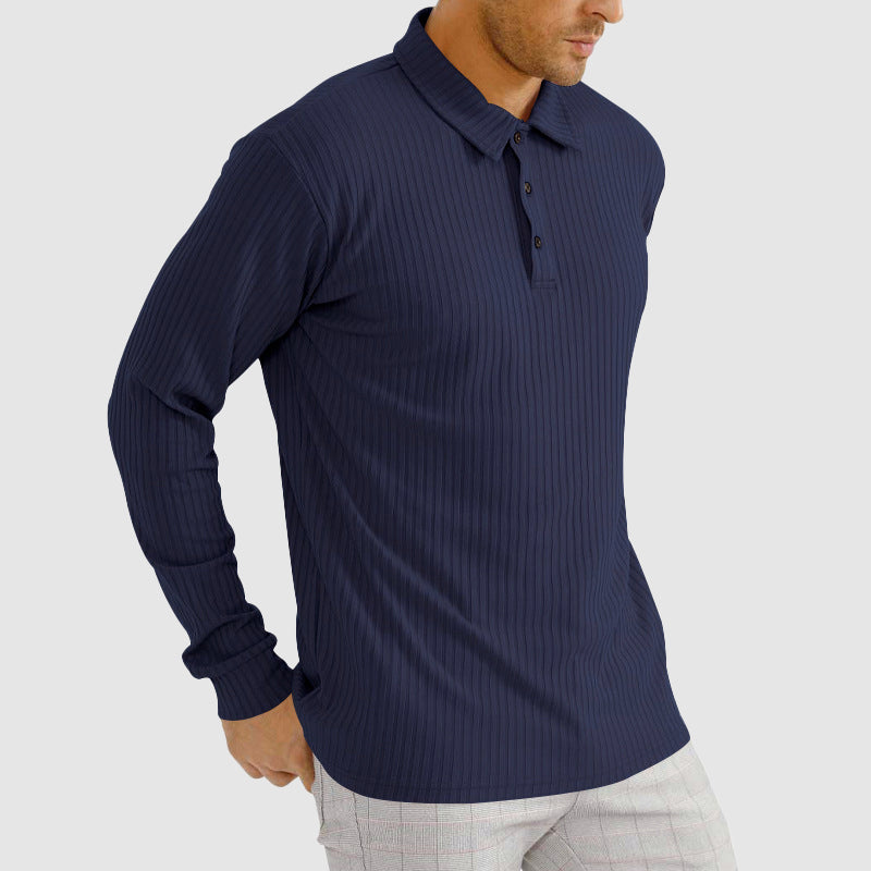 Heren Poloshirt Lange Mouwen Casual 5