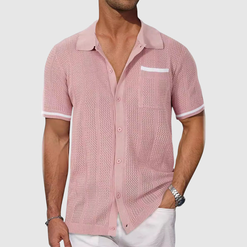 Heren Poloshirt Met Retro Kampkraag 1