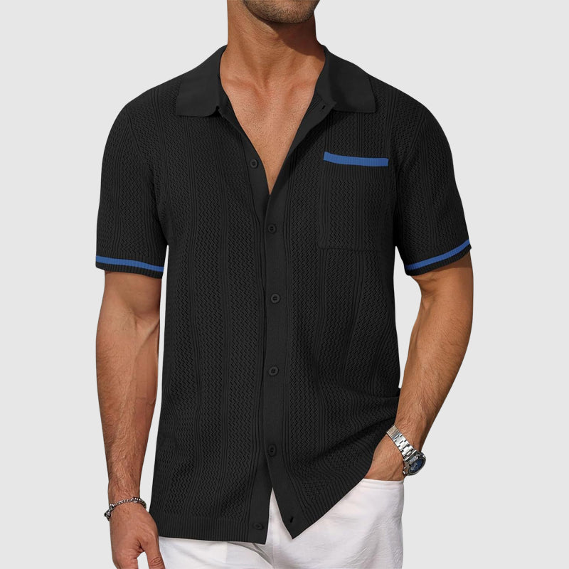 Heren Poloshirt Met Retro Kampkraag 2
