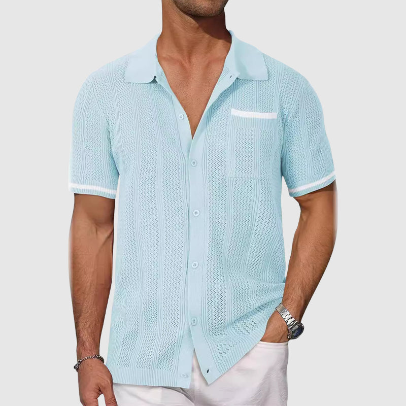 Heren Poloshirt Met Retro Kampkraag 3