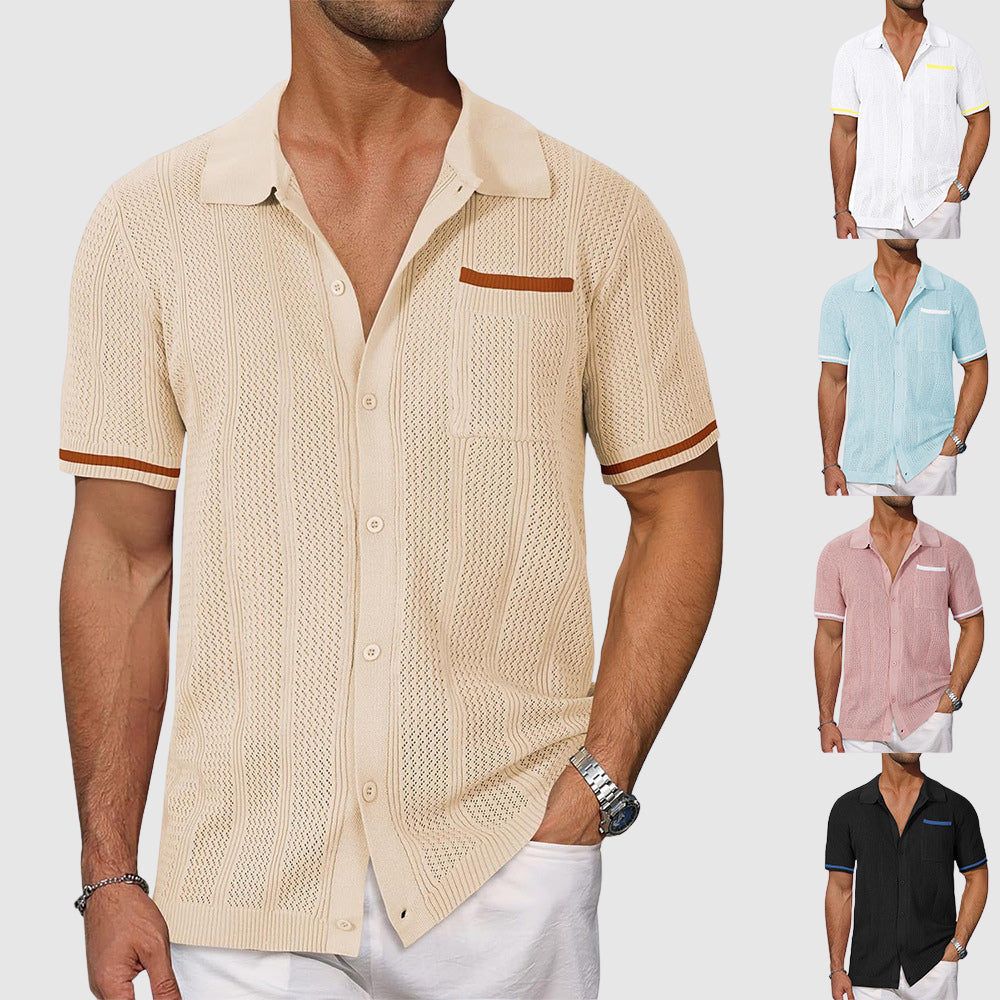 Heren Poloshirt Met Retro Kampkraag 5