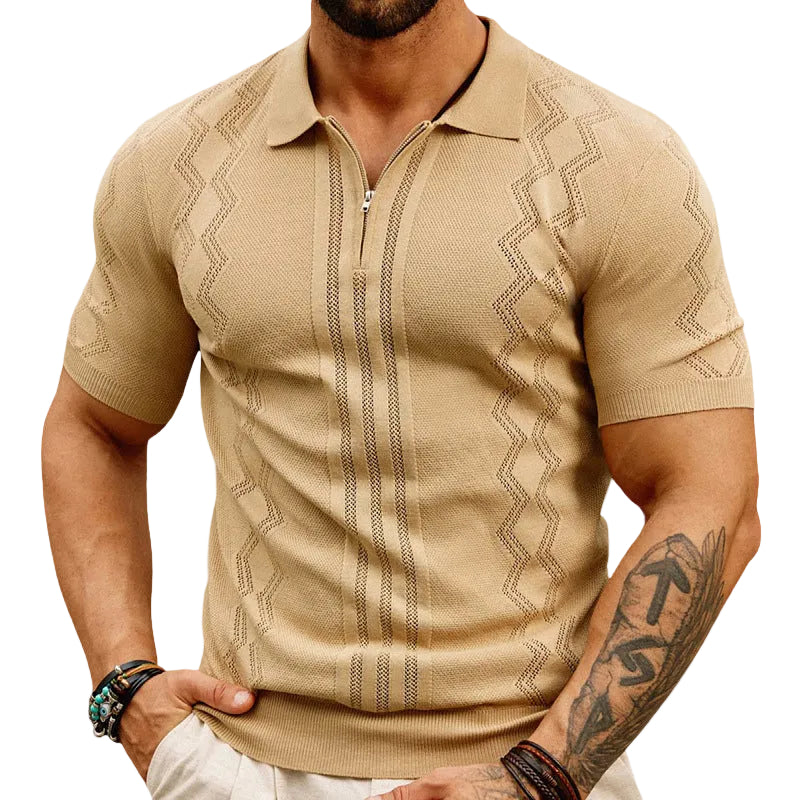 Heren Poloshirt Met Rits Kraag 0