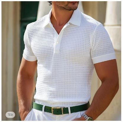 Heren Poloshirt Wafelstructuur Casual 1