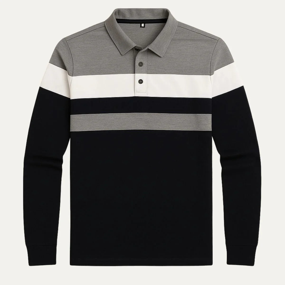 Heren Poloshirt met Lange Mouwen Gestreept 1
