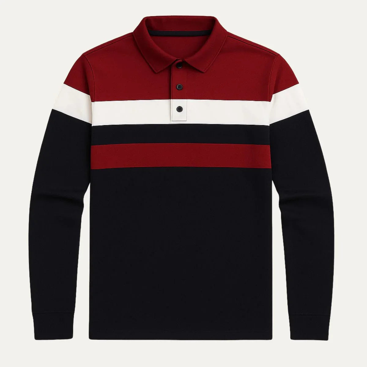 Heren Poloshirt met Lange Mouwen Gestreept 2