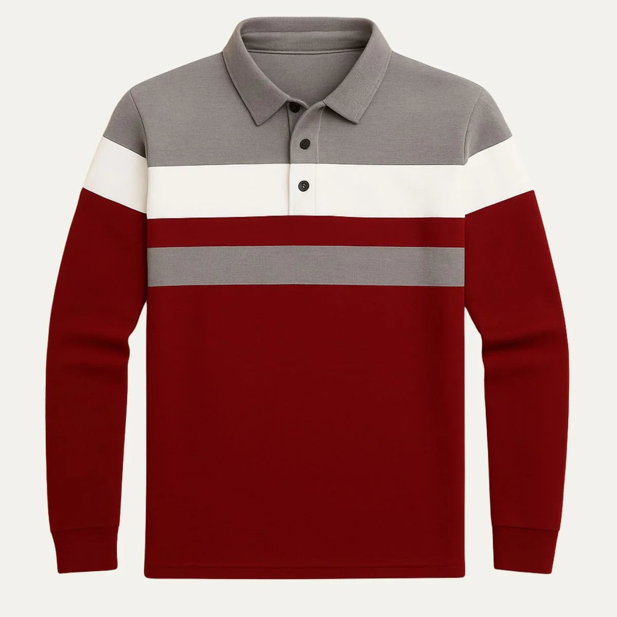 Heren Poloshirt met Lange Mouwen Gestreept 3