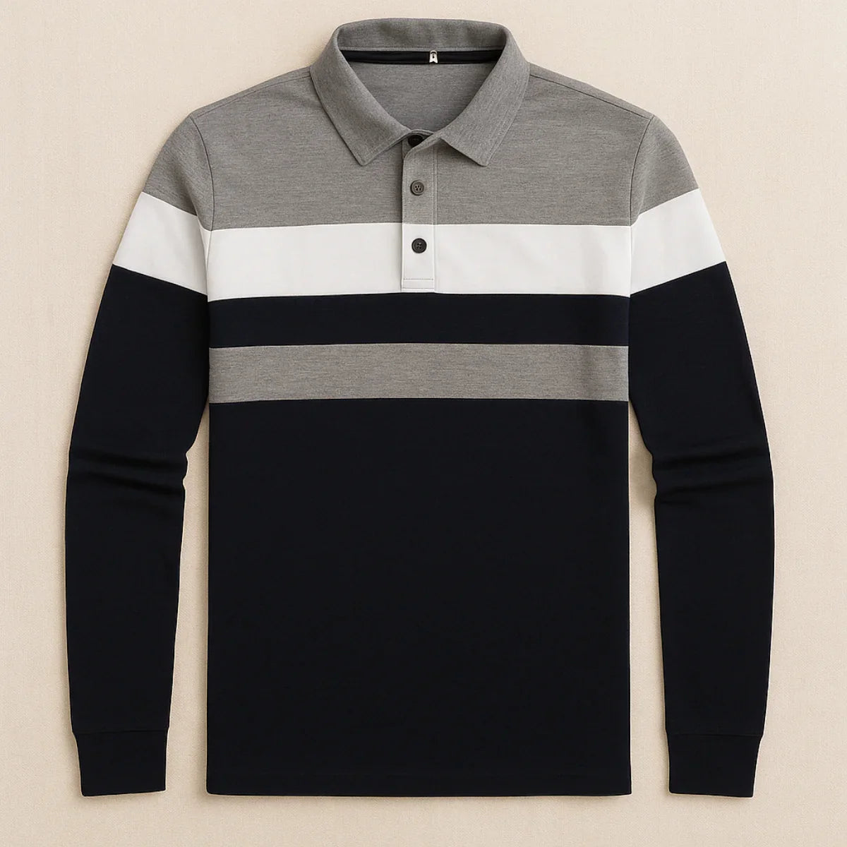 Heren Poloshirt met Lange Mouwen Gestreept 4