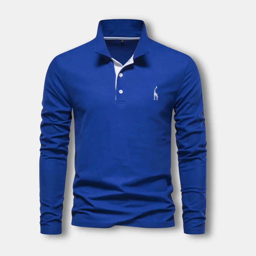 Heren Poloshirt met Lange Mouwen en Contrasterende Kraag 3