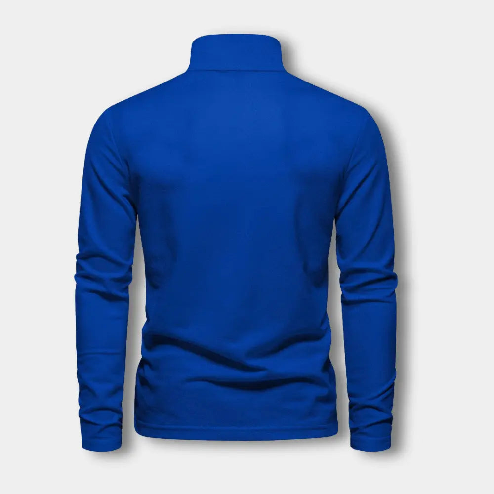 Heren Poloshirt met Lange Mouwen en Contrasterende Kraag 4